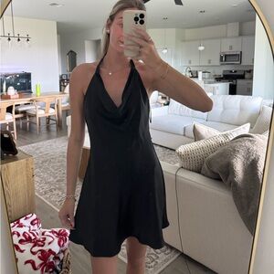 Elegant Black Halter Dress